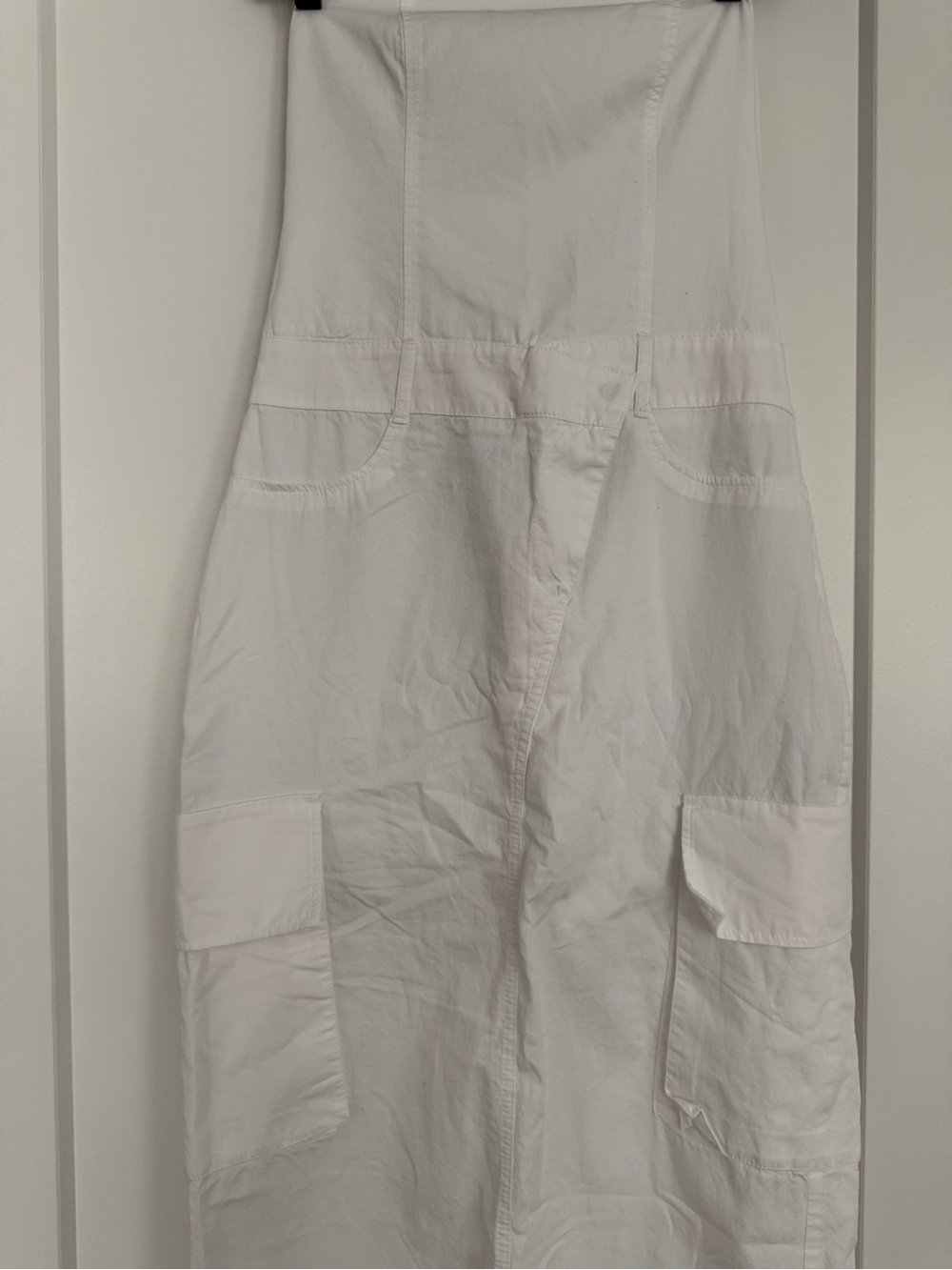 Zara White Maxi Dress with Cargo Pockets